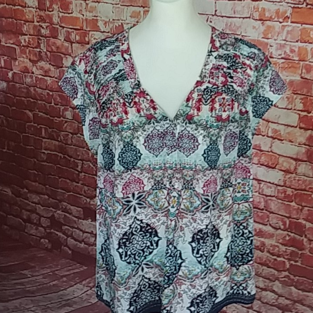 Anthropologie Black Rainn High Low Boho Blouse